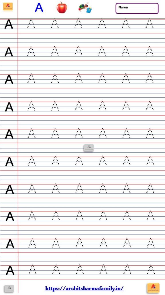 Printable Dotted Capital Letter A Tracing Worksheet