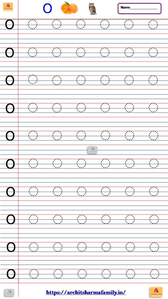 Printable Dotted Capital Letter O Tracing Worksheet