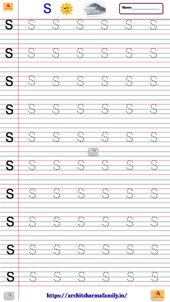 Printable Dotted Capital Letter S Tracing Worksheet