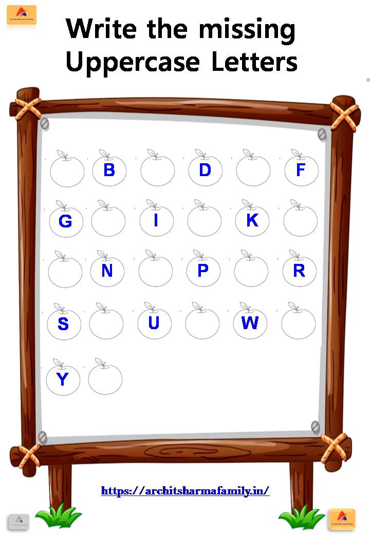 Write the missing uppercase letters