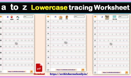 a To z Lowercase Tracing Worksheet For Kids With Pdf Format