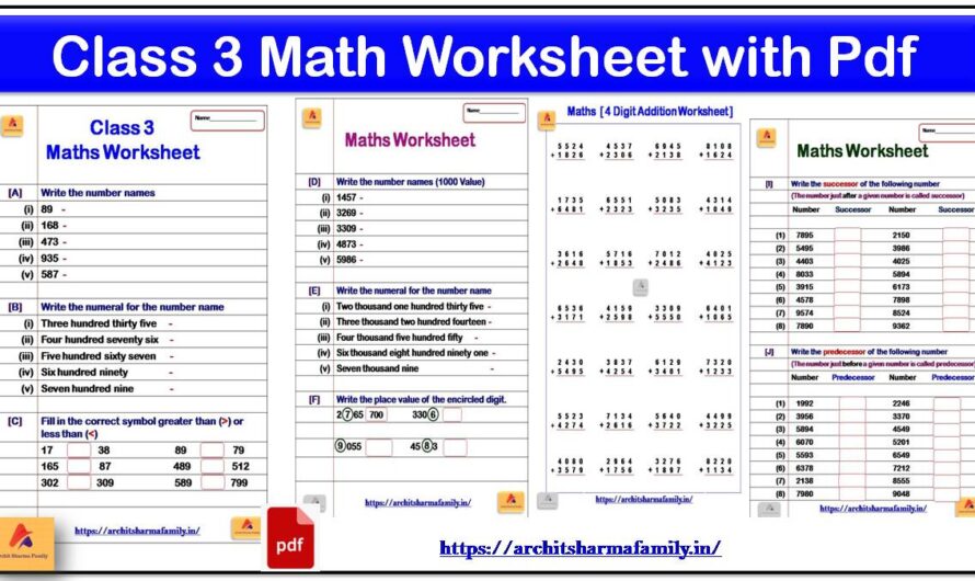 Class 3 Maths Worksheet