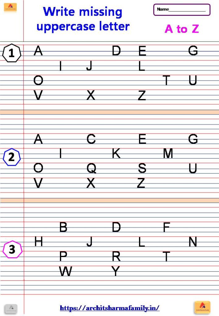 write missing uppercase letter A-Z