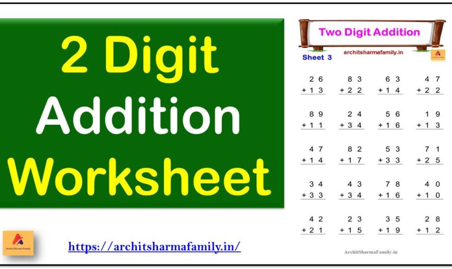 Two Digit Addition Worksheet pdf