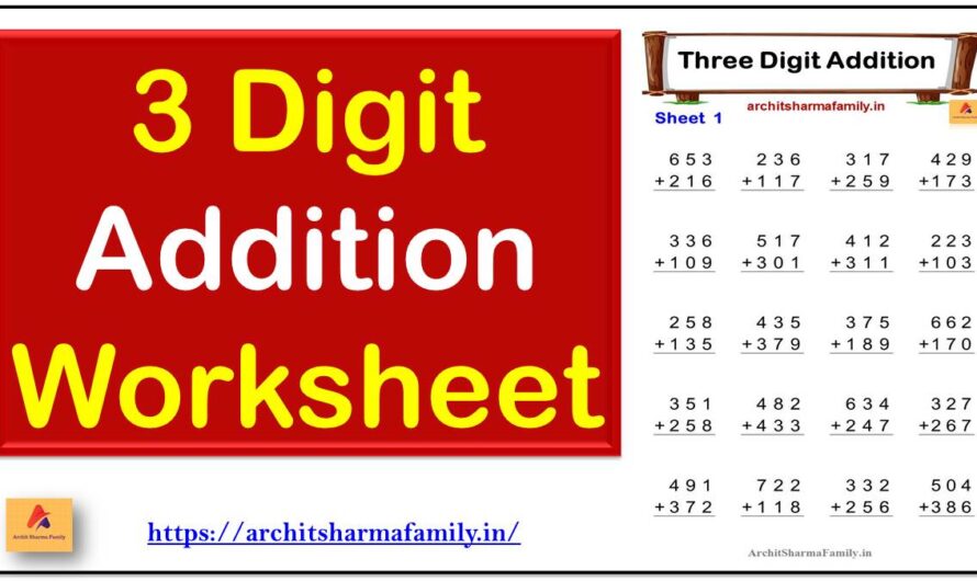 3 Digit Addition Worksheet pdf