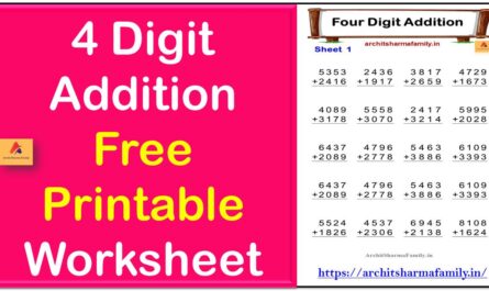 Free Printable 4 Digit Addition Worksheet