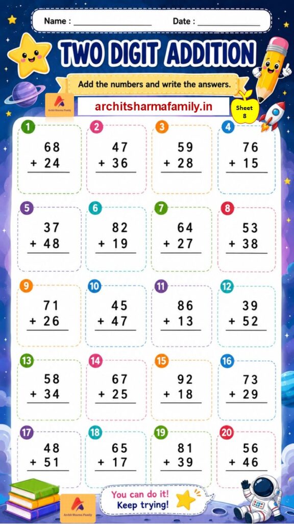 2-Digit Addition Worksheet 