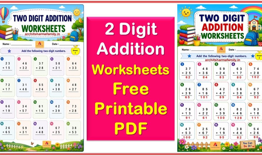 Two Digit Addition Worksheet Free Printable Pdf