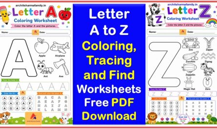 Letter A to Z Free Printable Worksheets