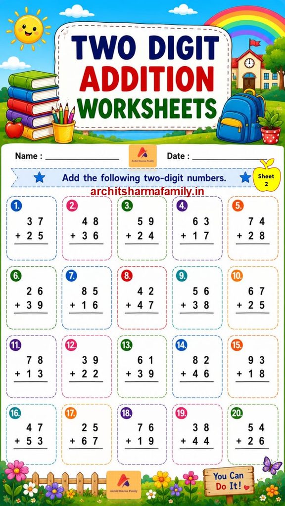 Two Digit Addition Worksheet
