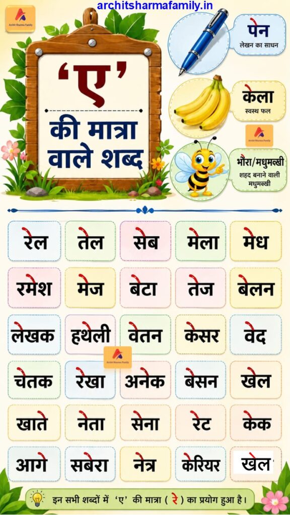 a ki matra wale shabd