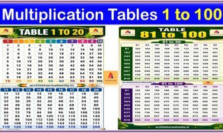 Multiplication Tables 1 to 100