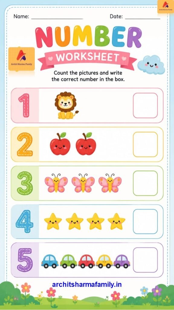 Numbers Worksheet 1
