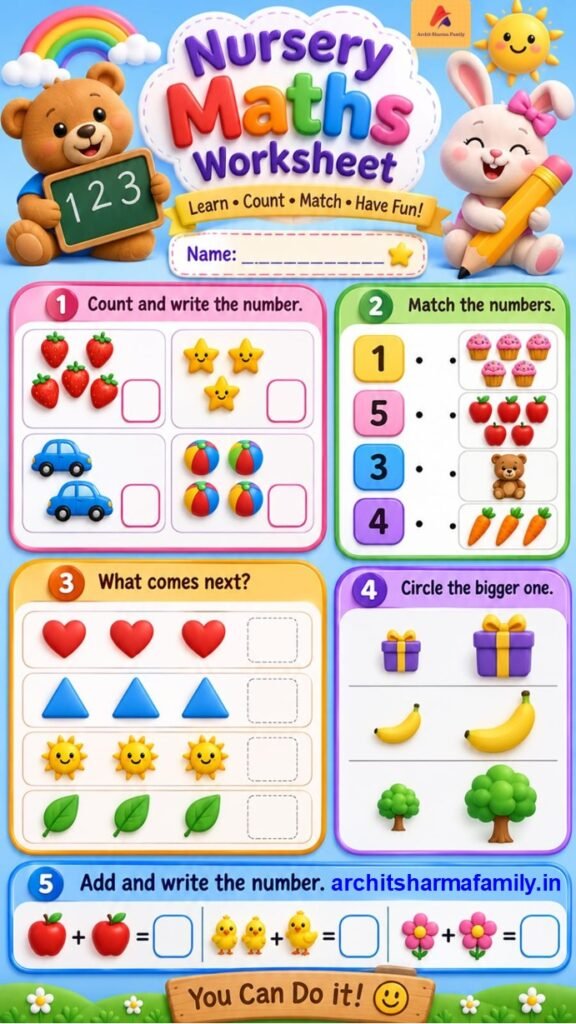 Nursery Maths 3d Worksheet 3