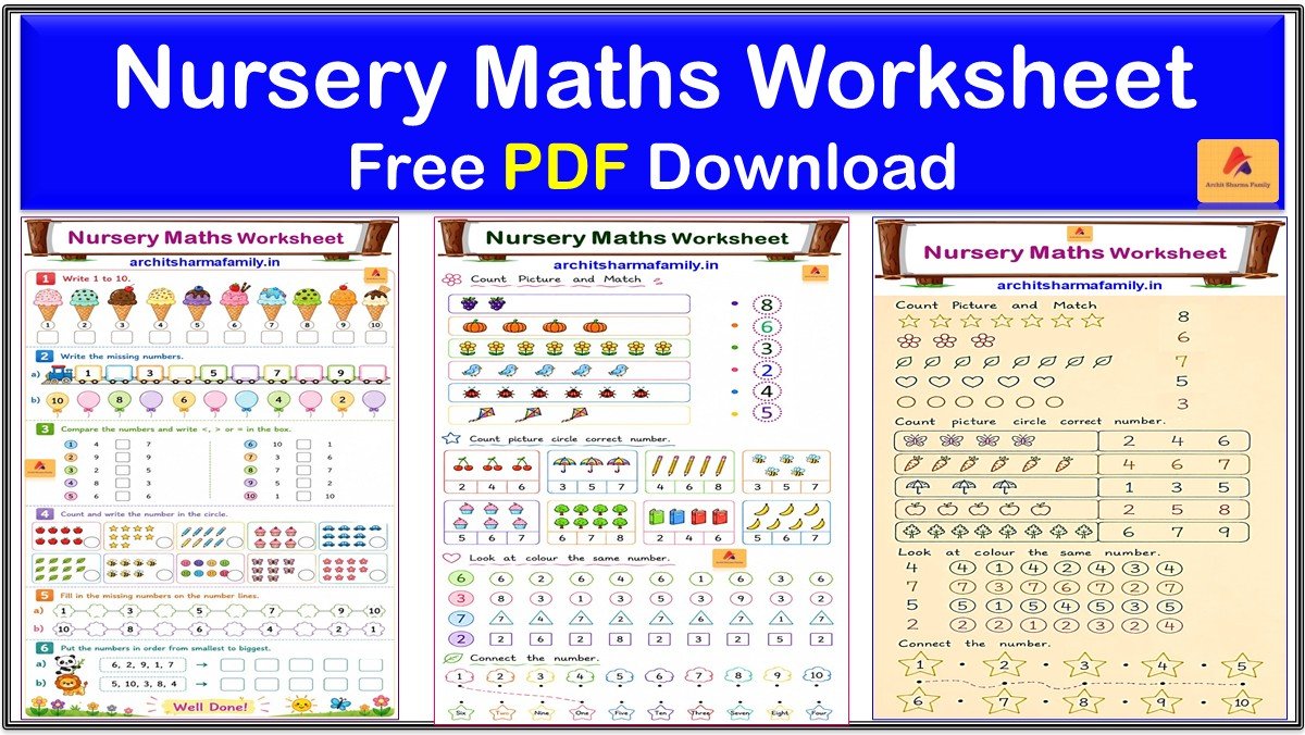 Nursery Maths Worksheet free pdf download