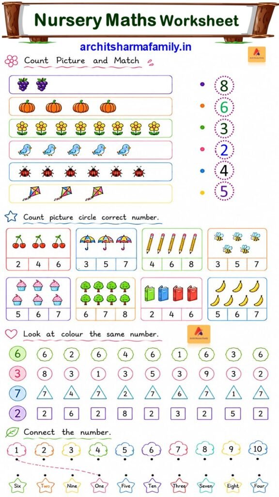 Nursery maths worksheet 10