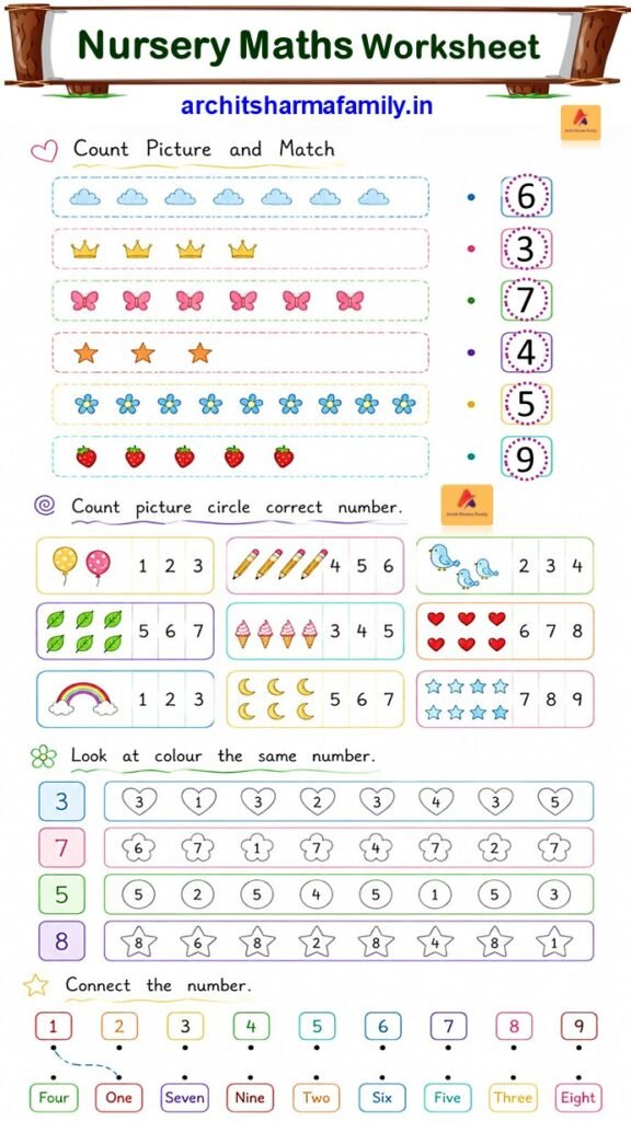 Nursery maths worksheet 11