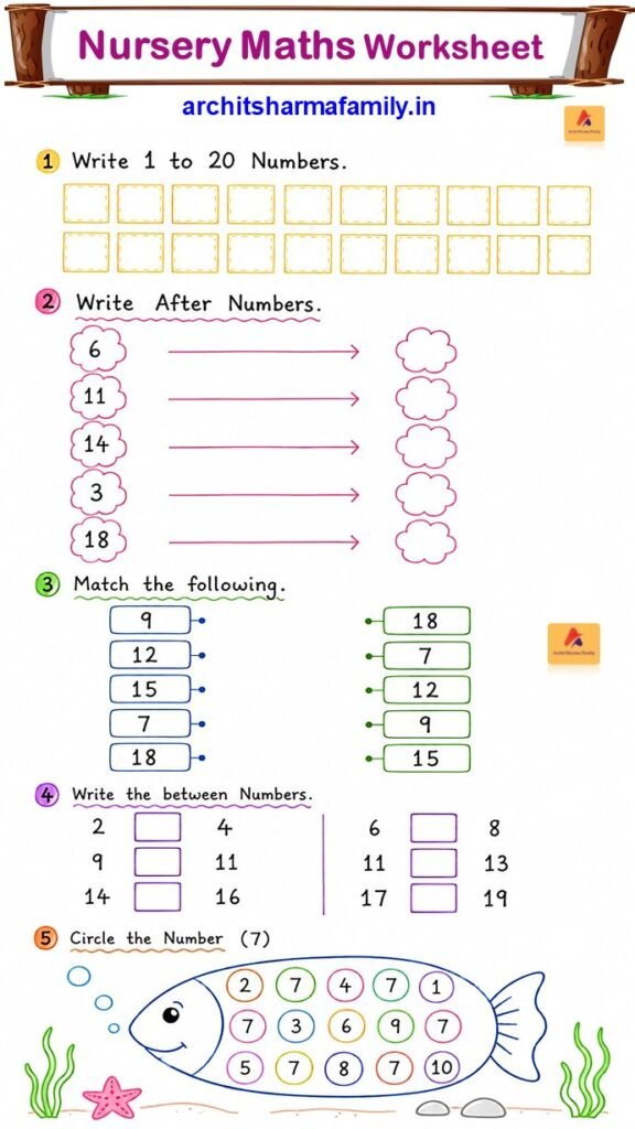 Nursery maths worksheet 12