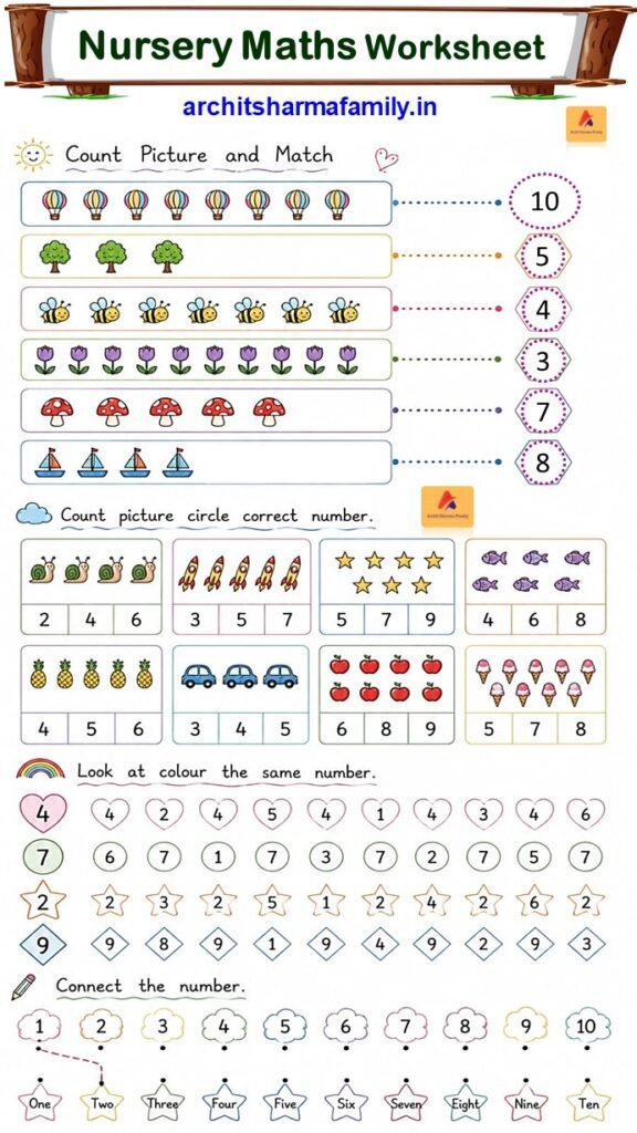 Nursery maths worksheet 13