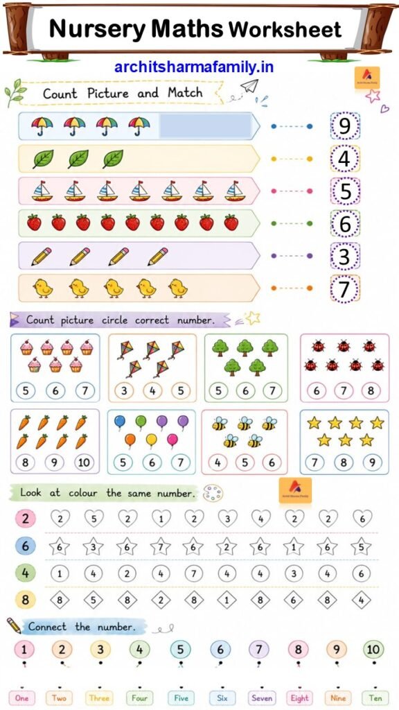 Nursery maths worksheet 15