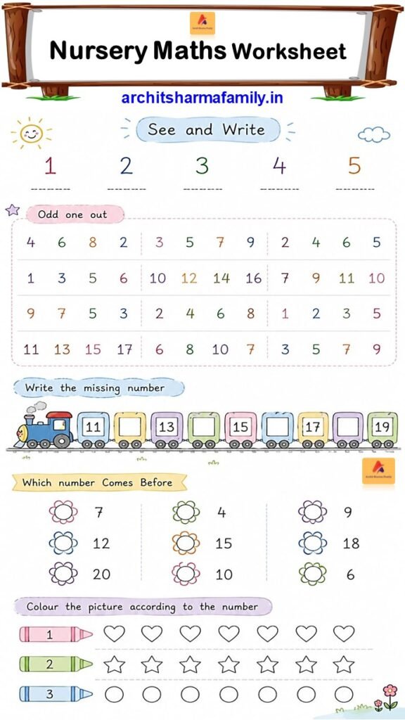 Nursery maths worksheet 2