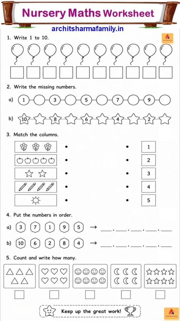 Nursery maths worksheet 24