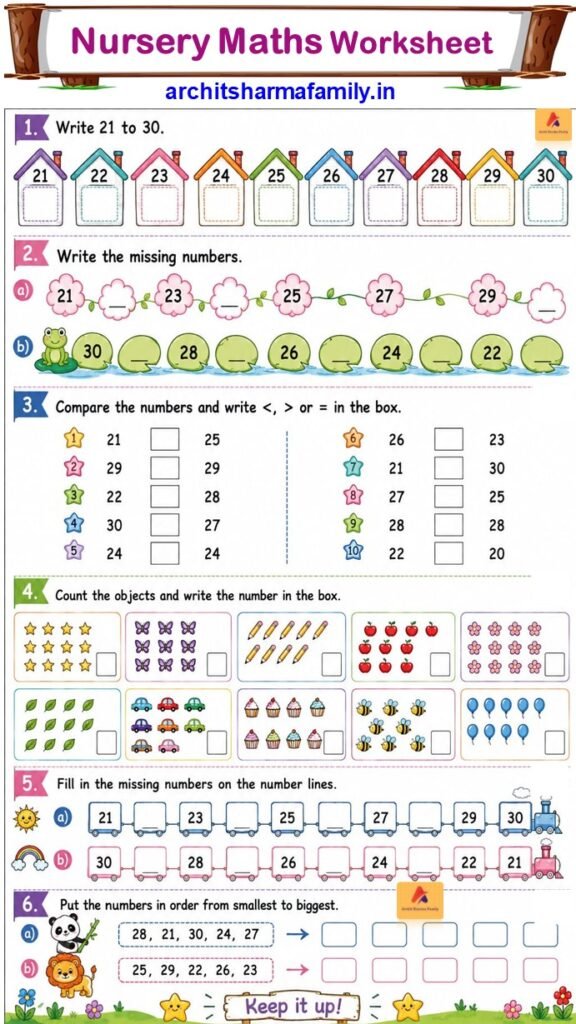 Nursery maths worksheet 26
