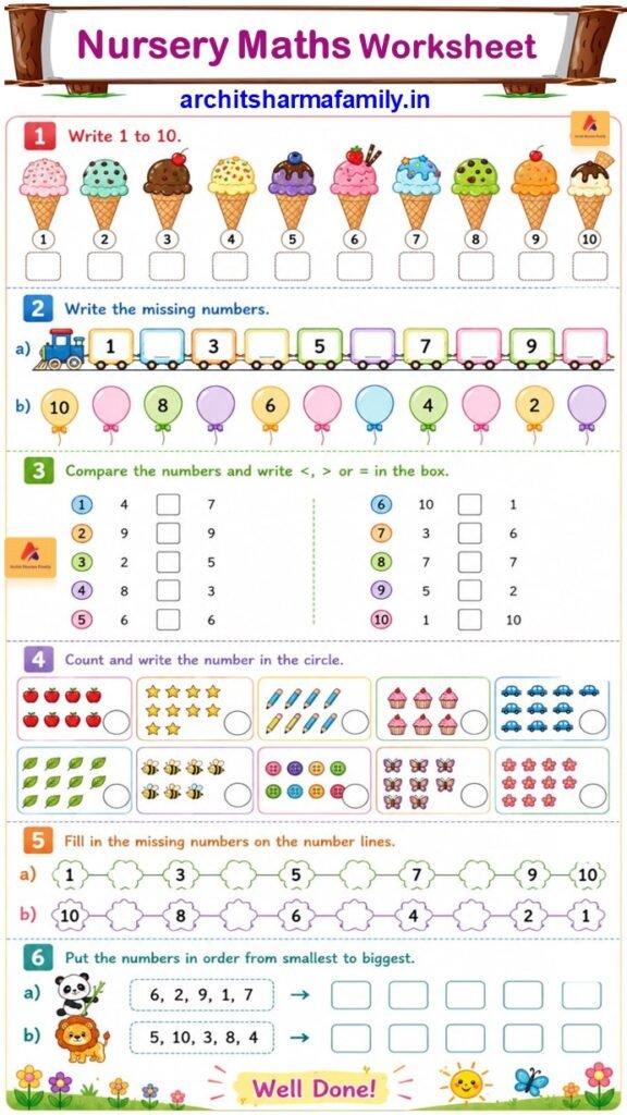 Nursery maths worksheet 29