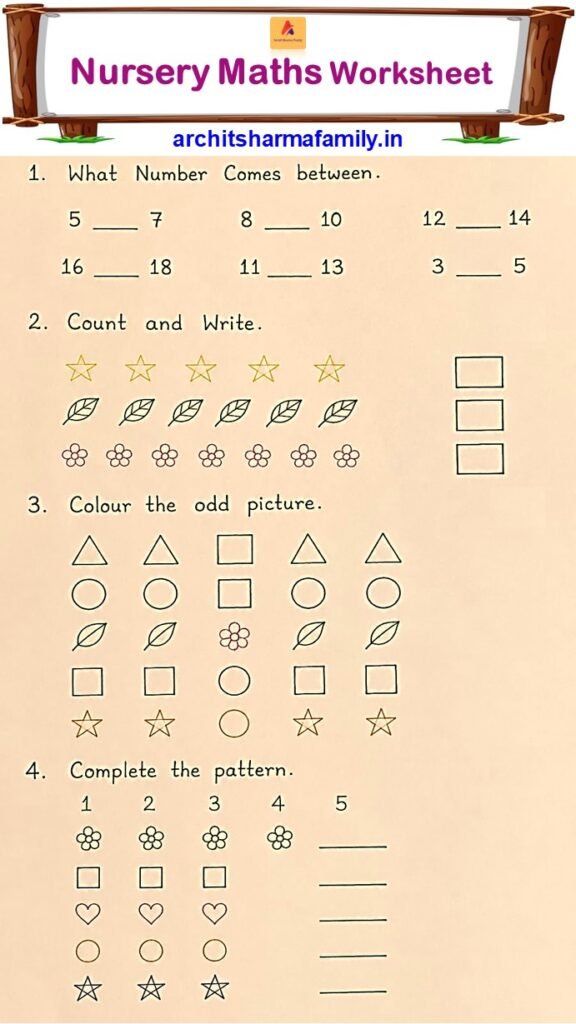 Nursery maths worksheet 4