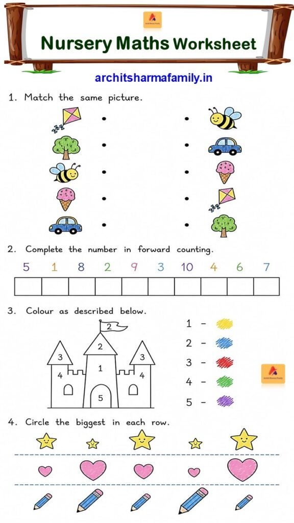 Nursery maths worksheet 6