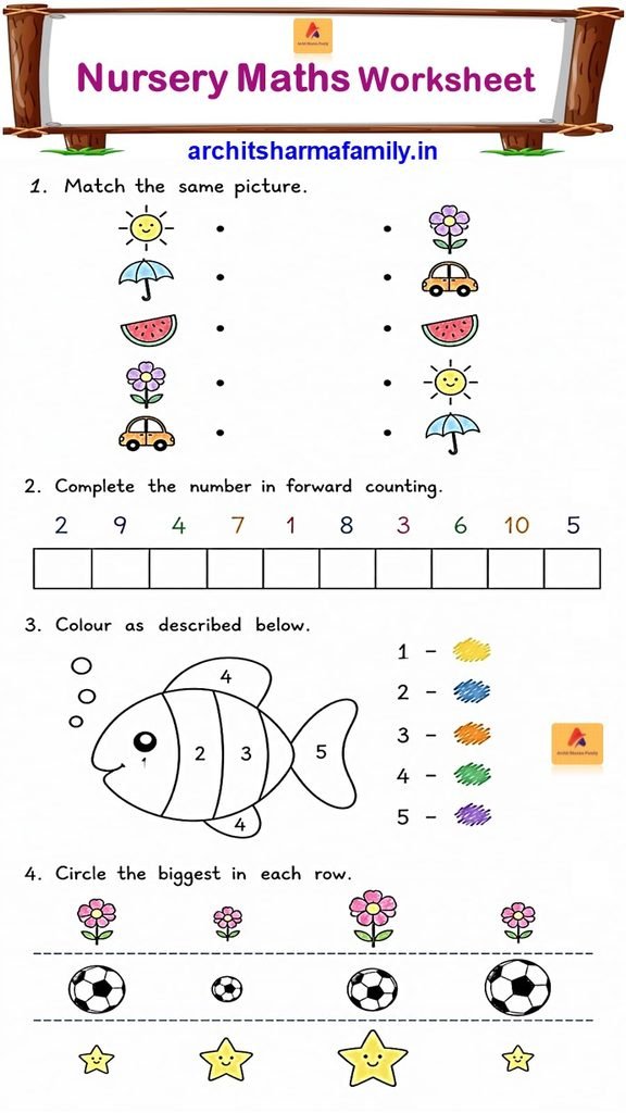 Nursery maths worksheet 7