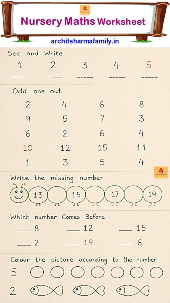 Nursery maths worksheet 8