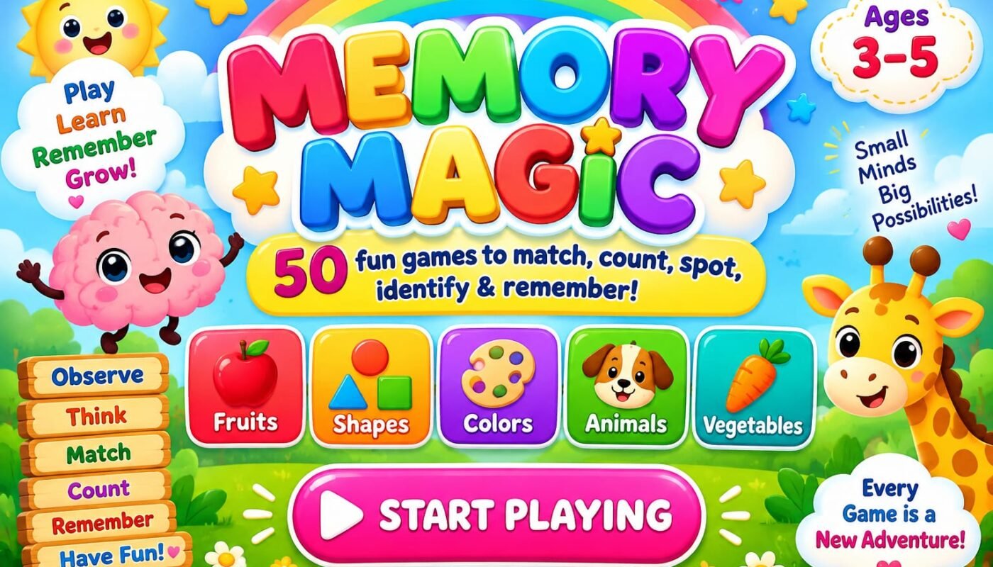 Math 50 Games Memory Magic 3 to 5 Years