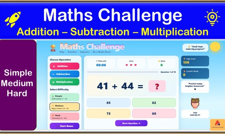 Maths Challenge Online Test for Kids