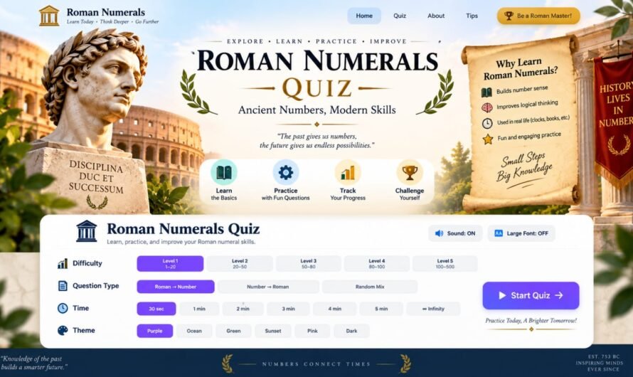 Roman Numerals Online Free Quiz