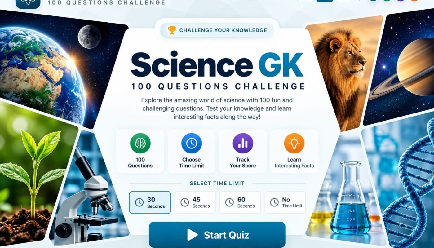 Science GK 100 Questions Online Test