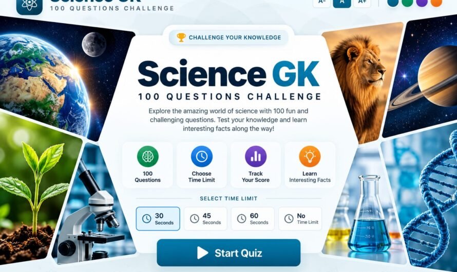 Science GK 100 Questions Online Test