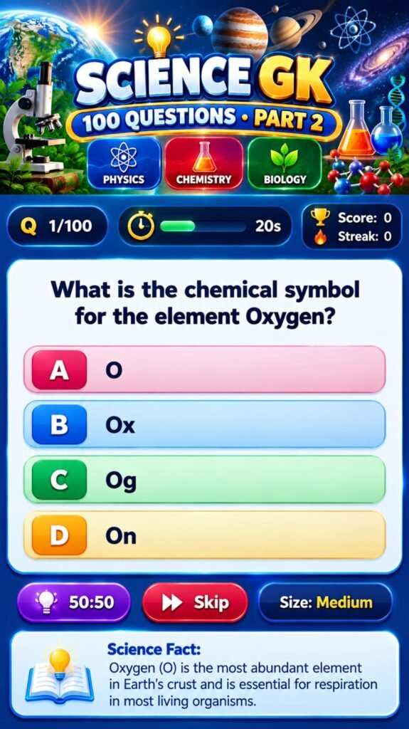 Science GK MCQ Online